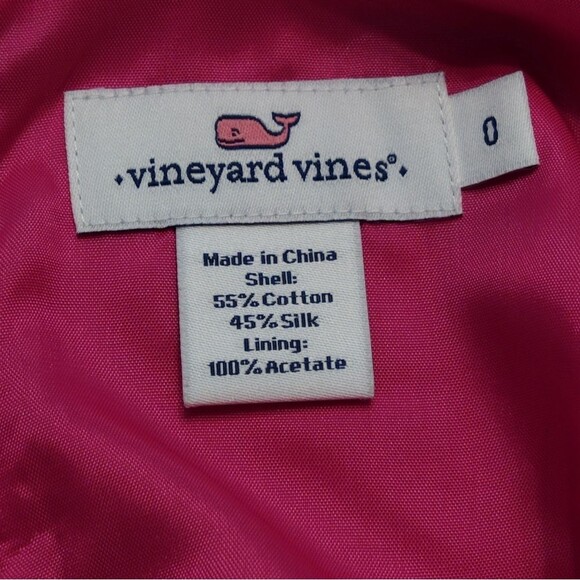 Vineyard Vines Pink Dobby Sleeveless Dress Silk Blend BARBIE size 0 - Picture 9 of 10